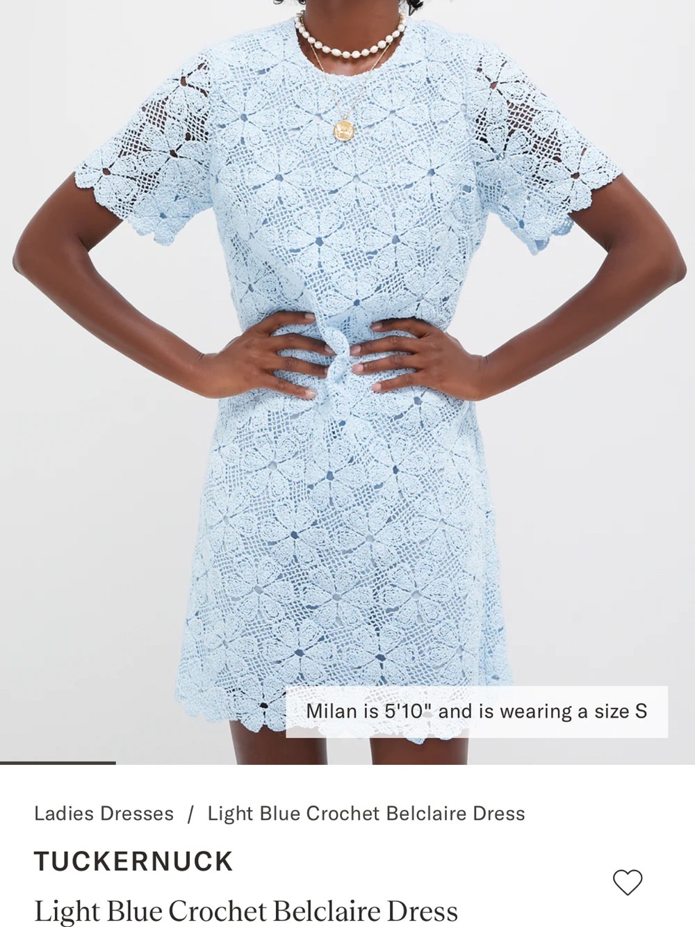 Tuckernuck Pale Blue Crochet Mini Dress